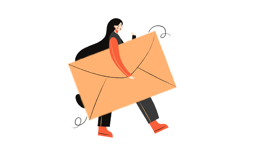 girl carrying newsletter